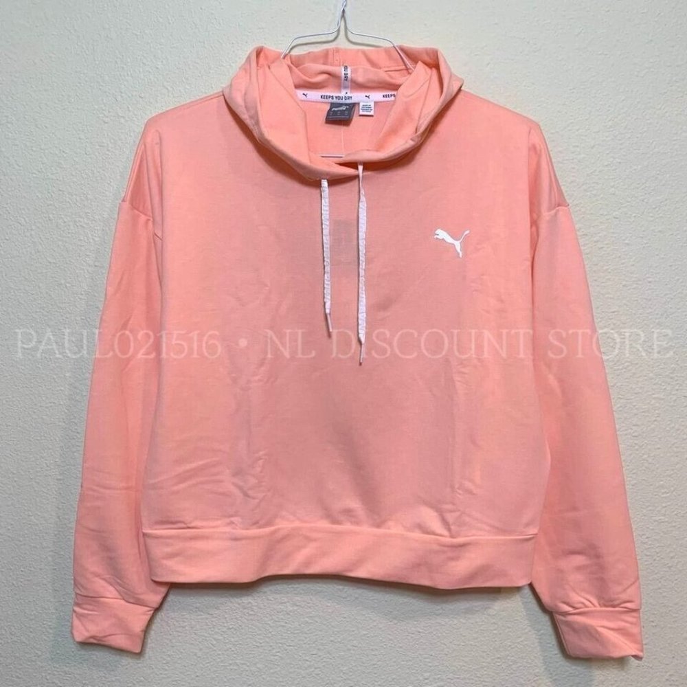 PUMA Women's Lightweight Modern Sport Hoodie Pullover, Apricot Blush, M L XL XXL